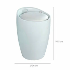 WENKO Wäschesammler & Badhocker Canaro Weiß, 120 Kg Tragkraft, Kunststoff (ABS) -Günstiges Wenko Geschäft unnamed file 1004