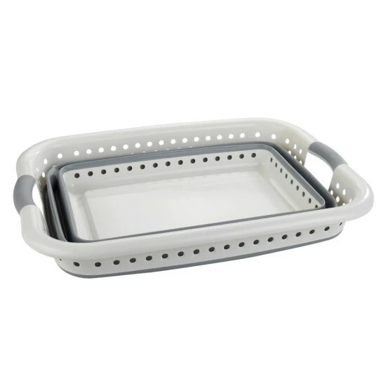 Wenko Wäschekorb Faltbar Weiß-grau 5 Wenko Wäschekorb Faltbar Weiß-grau – Bild 3