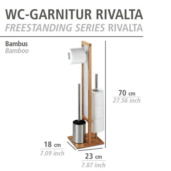 Wenko Stand WC-Garnitur Rivalta Bambus 7 Wenko Stand WC-Garnitur Rivalta Bambus – Bild 5