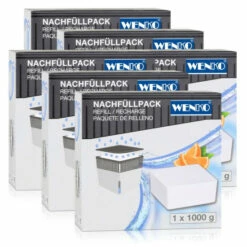 Wenko 50251100 Design Raumentfeuchter Cube Nachfüller Orange 1000g (6er Pack)