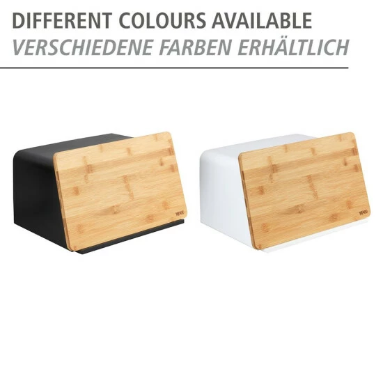 Wenko Brotkasten Mit Bambusbrett, Weiß 14 Wenko Brotkasten Mit Bambusbrett, Weiß – Bild 12