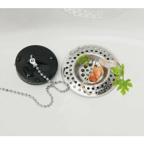 Wenko Abfluss-Sieb Edelstahl 2er Set 5 Wenko Abfluss-Sieb Edelstahl 2er Set – Bild 3