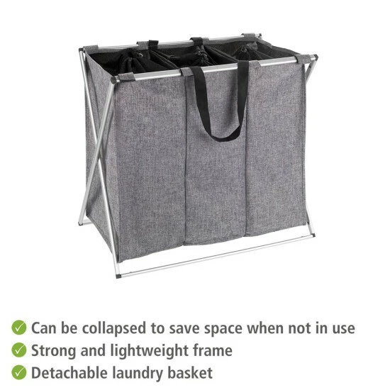 Wenko Wäschesammler Trio Grau Meliert 9 Wenko Wäschesammler Trio Grau Meliert – Bild 7