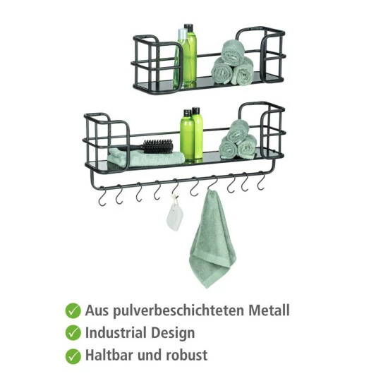 Wenko Wandregal Industrial, 2er Set 4 Wenko Wandregal Industrial, 2er Set – Bild 2