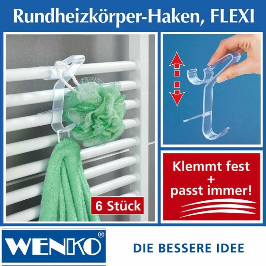 6er Set Wenko Heizungshaken Transparent Handtuchhaken Rundheizkörper Handtuchhalter Heizkörper Haken Kunststoff 3 6er Set Wenko Heizungshaken Transparent Handtuchhaken Rundheizkörper Handtuchhalter Heizkörper Haken Kunststoff