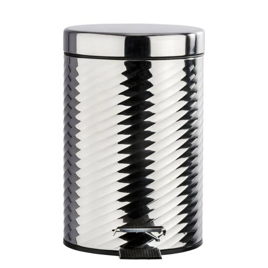 Wenko Kosmetik Treteimer Spiro Glänzend Edelstahl 4 Wenko Kosmetik Treteimer Spiro Glänzend Edelstahl – Bild 2