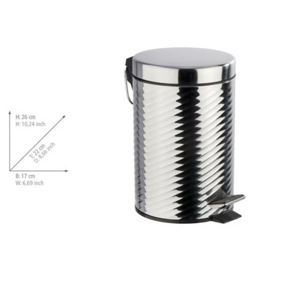 Wenko Kosmetik Treteimer Spiro Glänzend Edelstahl 5 Wenko Kosmetik Treteimer Spiro Glänzend Edelstahl – Bild 3
