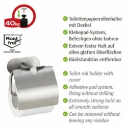 Wenko Turbo-Loc® Edelstahl Toilettenpapierhalter Mit Deckel Orea Matt 20 Wenko Turbo-Loc® Edelstahl Toilettenpapierhalter Mit Deckel Orea Matt -Günstiges Wenko Geschäft unnamed file 11001