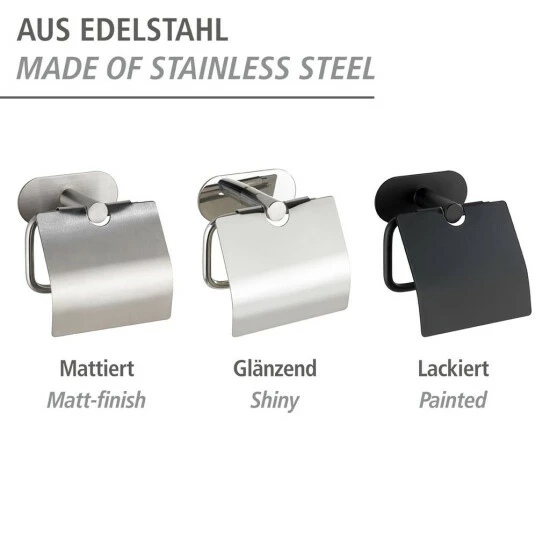 Wenko Turbo-Loc® Edelstahl Toilettenpapierhalter Mit Deckel Orea Matt 11 Wenko Turbo-Loc® Edelstahl Toilettenpapierhalter Mit Deckel Orea Matt – Bild 9