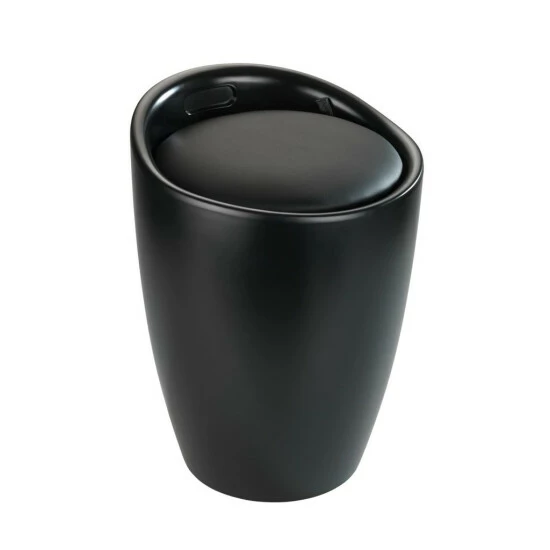Wenko Hocker Candy Black Matt, Mit Wäschesack 4 Wenko Hocker Candy Black Matt, Mit Wäschesack – Bild 2