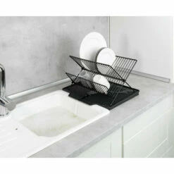 Wenko Abtropfmatte Nelia Mit Abtropfgestell Schwarz