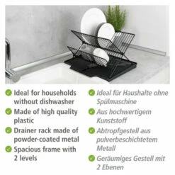 Wenko Abtropfmatte Nelia Mit Abtropfgestell Schwarz -Günstiges Wenko Geschäft unnamed file 11081