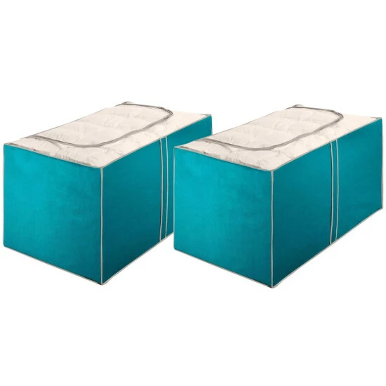 WENKO 2er Set Aufbewahrungsbox BREEZE - 230 Liter, 91 X 53 X 48 Cm (LxBxH), Petrol, Atmungsaktives Vlies 3 WENKO 2er Set Aufbewahrungsbox BREEZE - 230 Liter, 91 X 53 X 48 Cm (LxBxH), Petrol, Atmungsaktives Vlies