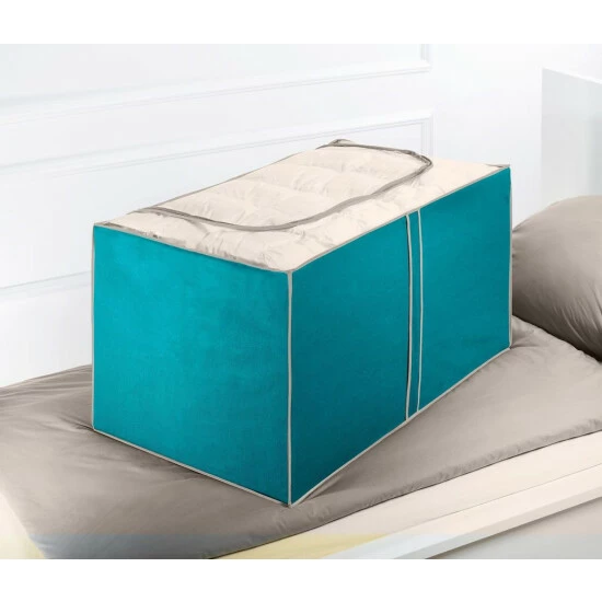 WENKO 2er Set Aufbewahrungsbox BREEZE - 230 Liter, 91 X 53 X 48 Cm (LxBxH), Petrol, Atmungsaktives Vlies 4 WENKO 2er Set Aufbewahrungsbox BREEZE - 230 Liter, 91 X 53 X 48 Cm (LxBxH), Petrol, Atmungsaktives Vlies – Bild 2