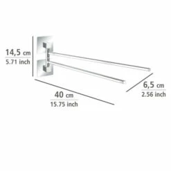 Wenko Turbo-Loc® Edelstahl Handtuchhalter 2 Arme Quadro -Günstiges Wenko Geschäft unnamed file 11324
