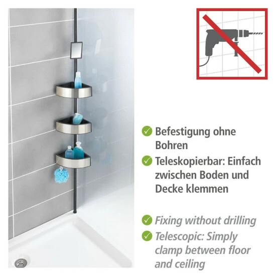 Wenko Teleskop-Duschecke Premium Big Black 10 Wenko Teleskop-Duschecke Premium Big Black – Bild 8