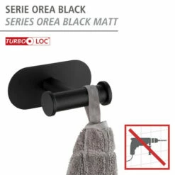 Wenko Turbo-Loc® Edelstahl Wandhaken Duo Orea Black Matt -Günstiges Wenko Geschäft unnamed file 11378