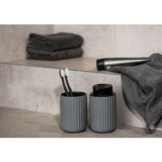 Wenko Zahnputzbecher Belluno Grau Keramik 5 Wenko Zahnputzbecher Belluno Grau Keramik – Bild 3