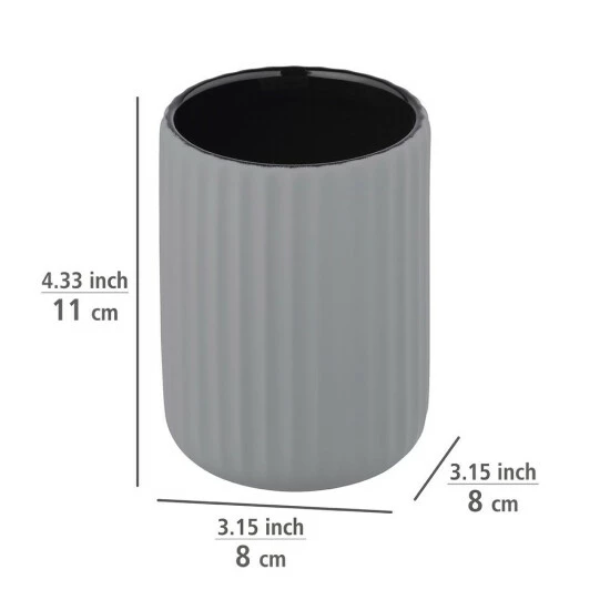 Wenko Zahnputzbecher Belluno Grau Keramik 9 Wenko Zahnputzbecher Belluno Grau Keramik – Bild 7