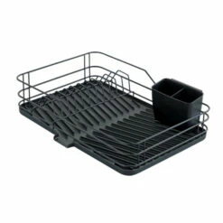 Geschirrabtropfer Mit Silikonmatte, Schwarz, WENKO