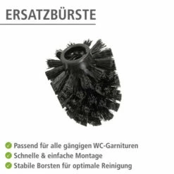 WENKO 10er Set Ersatzbürstenkopf Für Toilettenbürsten, Schwarz, Ø 8 Cm | Zum Einfachen Auswechseln -Günstiges Wenko Geschäft unnamed file 116