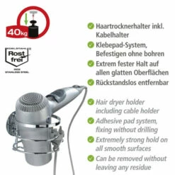 Wenko Turbo-Loc® Edelstahl Haartrocknerhalter 21 Wenko Turbo-Loc® Edelstahl Haartrocknerhalter -Günstiges Wenko Geschäft unnamed file 11657
