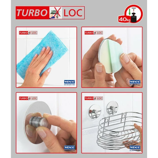 Wenko Turbo-Loc® Edelstahl Haartrocknerhalter 14 Wenko Turbo-Loc® Edelstahl Haartrocknerhalter – Bild 12