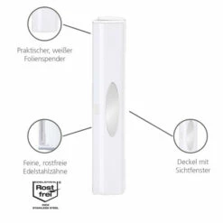 WENKO Folienschneider Perfect-Cutter, Weiß, Für Alufolie Und Frischhaltefolie Bis 33 Cm Breite, 38 X 5,2 X 6,7 Cm | Inkl. 2er Set Reinigungsschwämme Gratis