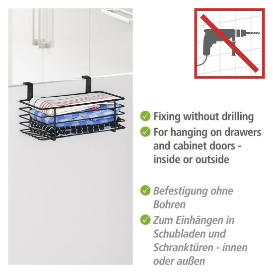 Wenko Einhängekorb Klein Schwarz 5 Wenko Einhängekorb Klein Schwarz – Bild 3