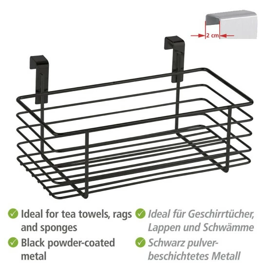 Wenko Einhängekorb Klein Schwarz 6 Wenko Einhängekorb Klein Schwarz – Bild 4