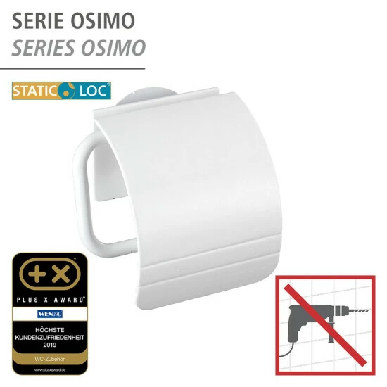 Wenko Static-Loc® Toilettenpapierhalter Osimo Weiß 5 Wenko Static-Loc® Toilettenpapierhalter Osimo Weiß – Bild 3