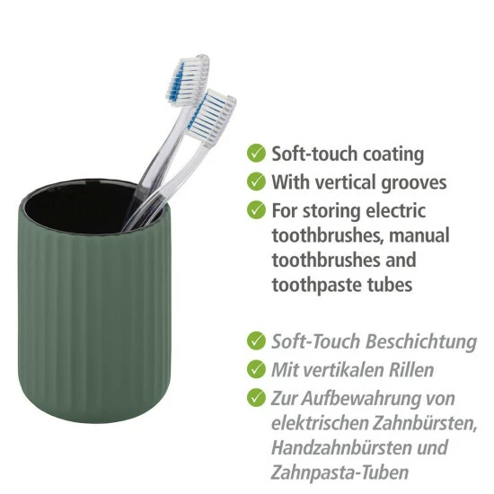 Wenko Zahnputzbecher Belluno Grün Keramik 4 Wenko Zahnputzbecher Belluno Grün Keramik – Bild 2