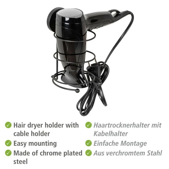 Wenko Vacuum-Loc® Haartrocknerhalter Milazzo Schwarz 8 Wenko Vacuum-Loc® Haartrocknerhalter Milazzo Schwarz – Bild 6