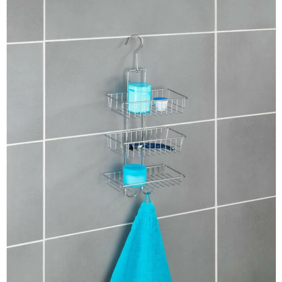 Wenko Exclusiv Duschcaddy Nivala 3 Ablagen & Reinigungsschwamm, 2er Set 7 Wenko Exclusiv Duschcaddy Nivala 3 Ablagen & Reinigungsschwamm, 2er Set – Bild 5