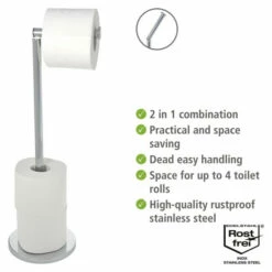 Wenko Stand Toilettenpapierhalter 2 In 1 Glänzend Edelstahl -Günstiges Wenko Geschäft unnamed file 1223