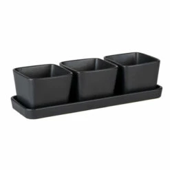 Wenko Snack & Dip Schalen Set Schwarz Matt