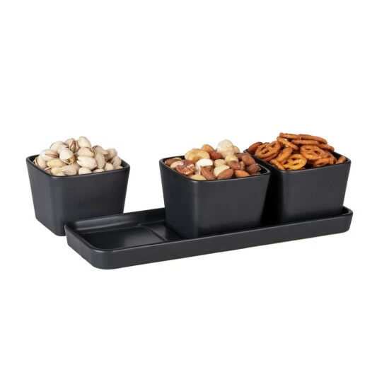Wenko Snack & Dip Schalen Set Schwarz Matt 6 Wenko Snack & Dip Schalen Set Schwarz Matt – Bild 4
