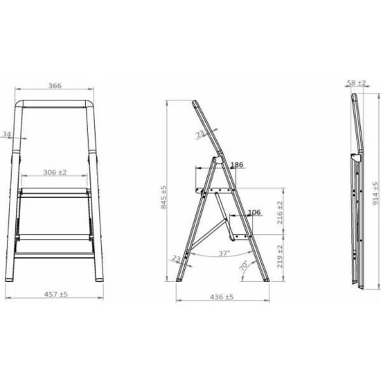Wenko Alu-Klapptrittleiter Compact 2-stufig Schwarz 9 Wenko Alu-Klapptrittleiter Compact 2-stufig Schwarz – Bild 7