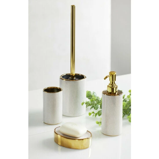 Wenko Seifenablage Nuria Gold/Weiß Keramik 5 Wenko Seifenablage Nuria Gold/Weiß Keramik – Bild 3