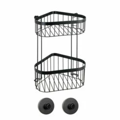 Wenko Eckregal 2 Etagen Classic Plus Black Mit Vacuum-Loc® Adapter -Günstiges Wenko Geschäft unnamed file 12791