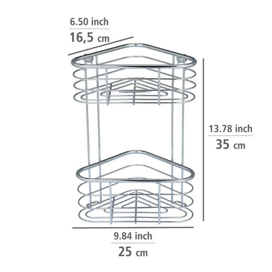 Wenko Edelstahl Eckregal Trestina 2 Etagen 9 Wenko Edelstahl Eckregal Trestina 2 Etagen – Bild 7