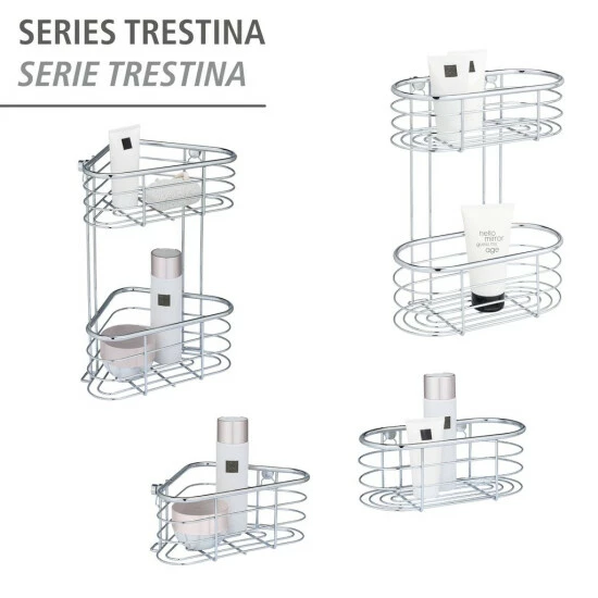 Wenko Edelstahl Eckregal Trestina 2 Etagen 10 Wenko Edelstahl Eckregal Trestina 2 Etagen – Bild 8