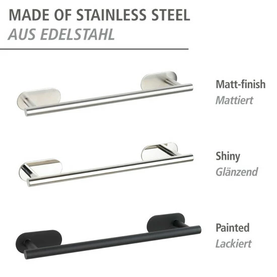 Wenko Turbo-Loc® Edelstahl Badetuchstange Orea Black Matt 10 Wenko Turbo-Loc® Edelstahl Badetuchstange Orea Black Matt – Bild 8