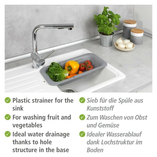 Wenko Spülbecken-Sieb Sivo Hellgrau 10 Wenko Spülbecken-Sieb Sivo Hellgrau – Bild 8