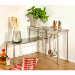 Wenko Küchen-Eckregal Mit 2 Ablagen Edelstahl