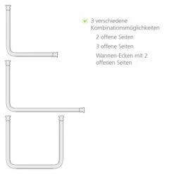 WENKO Winkelduschstange Weiß – Eck Duschstange Für Badewanne Und Dusche, Variabel, Aluminium, Ø 25 Mm, Inklusive GRATIS 2er Schwämme Set In Rot/Weiß -Günstiges Wenko Geschäft unnamed file 13443