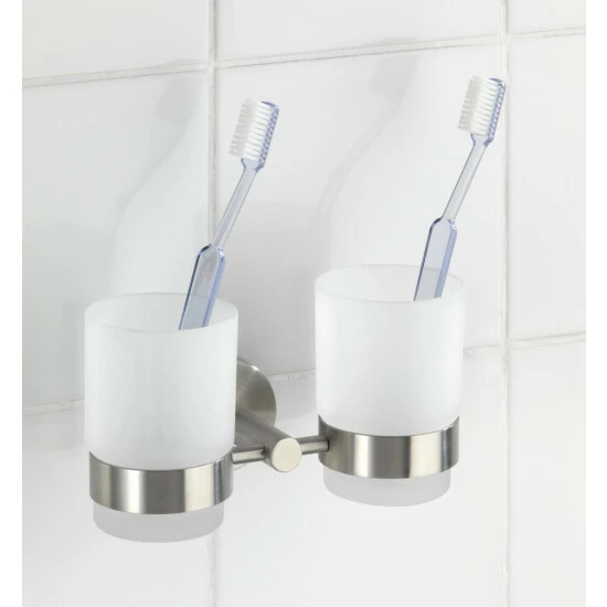 Wenko Zahnputzbecher Duo Bosio Edelstahl Matt 3 Wenko Zahnputzbecher Duo Bosio Edelstahl Matt