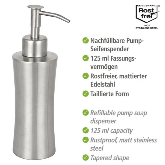 Wenko Seifenspender Pieno Edelstahl 125 Ml 6 Wenko Seifenspender Pieno Edelstahl 125 Ml – Bild 4