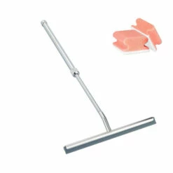 WENKO Teleskop Duschabzieher Barolo | Fensterabzieher Für Streifenfreies Abwischen Von Glatten Flächen, Rostfreier Edelstahl, Stiel Variabel Von 37 - 59 Cm | Inkl. 2er Set Reinigungsschwämme Gratis