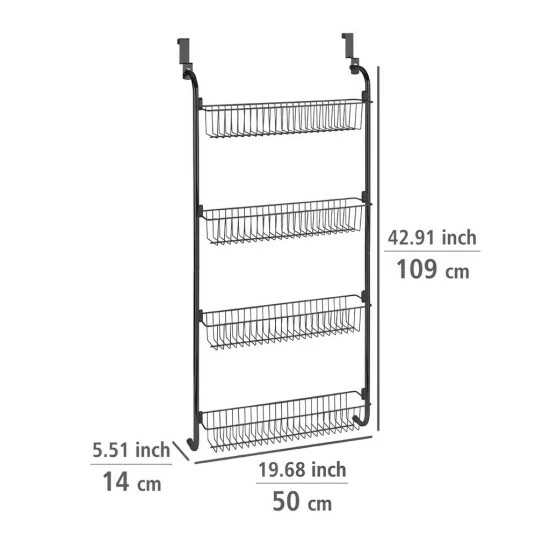 Wenko Türregal Mit 4 Körben Schwarz 11 Wenko Türregal Mit 4 Körben Schwarz – Bild 9